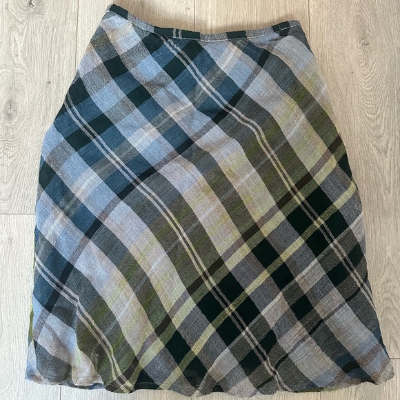 Anne Klein Multicolor Plaid A-Line Skirt - Picture 3 of 3